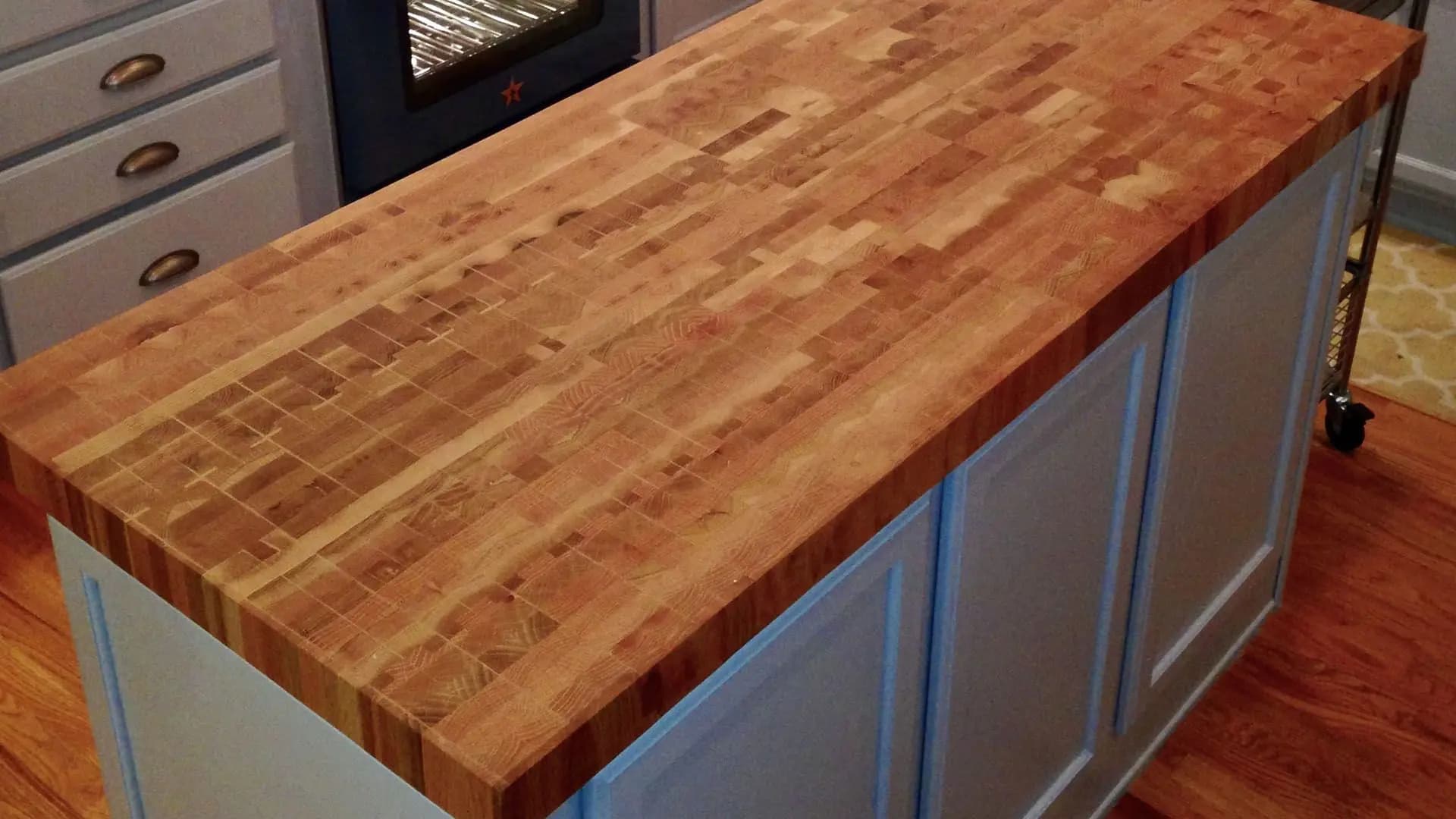 a table with drawers