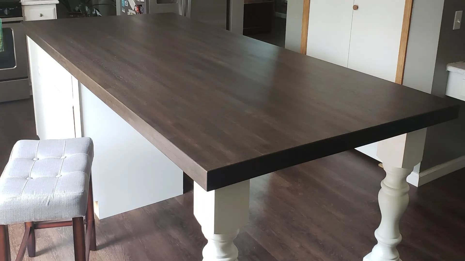 a table in a kitchen