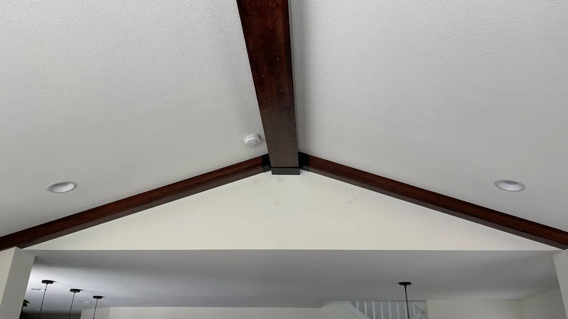 a wooden beams on a ceiling