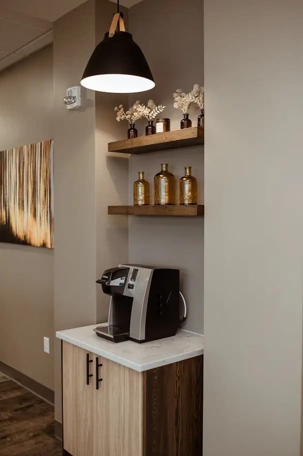 a coffee machine on a counter